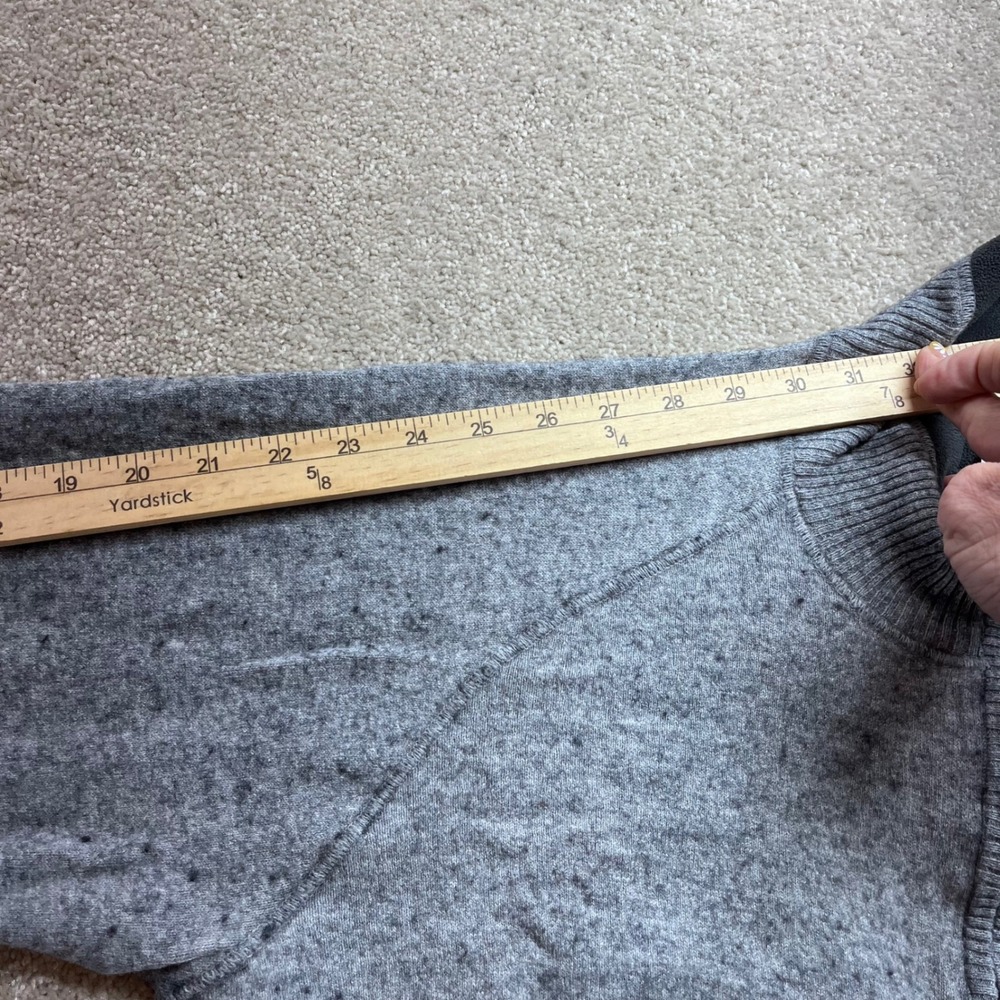The North Face Quarter Zip Sweater Mens XL Gray Cotton Wool Blend Fleece Collar - Picture 7 of 11